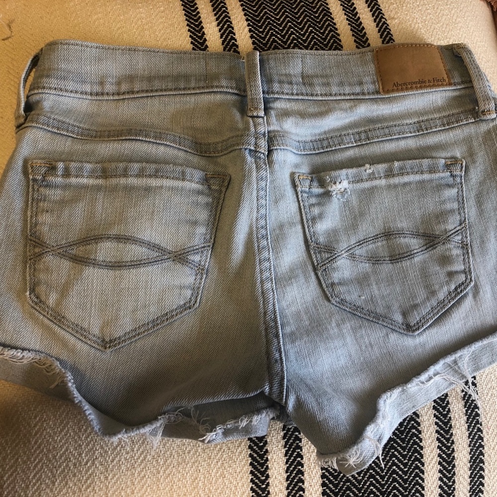 Abercrombie light wash denim shorts
